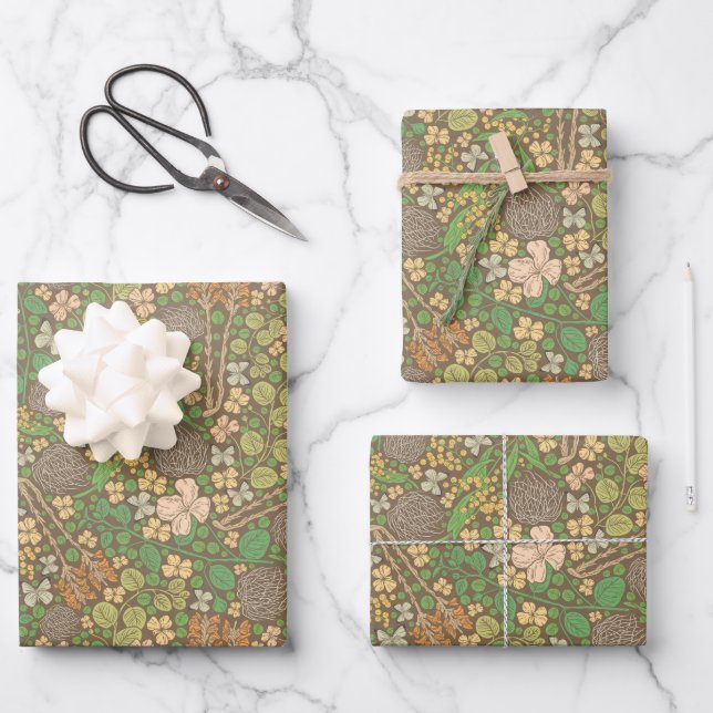 Mother's Day White Butterflies Orange Flowers Wrapping Paper Sheets (Front)
