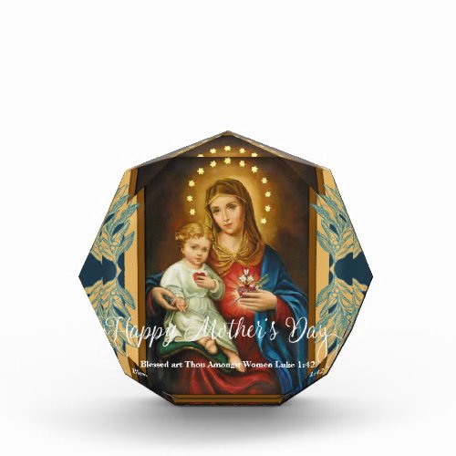 Mothers Day White Overlay Immaculate Mary Jesus Photo Block