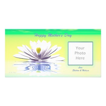 Mother's Day White Water Lily Photo Card by xfinity7 at Zazzle