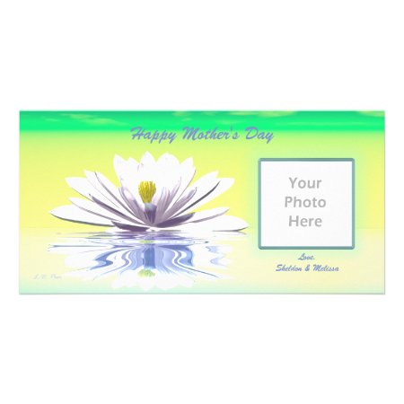 Mother's Day White Water Lily Photo Card