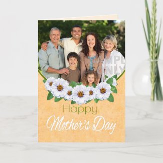 Mother's Day White Zinnias Photo Greeting Card