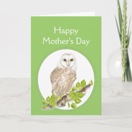 Mothers Day Who Loves You Cute Barn Owl Card