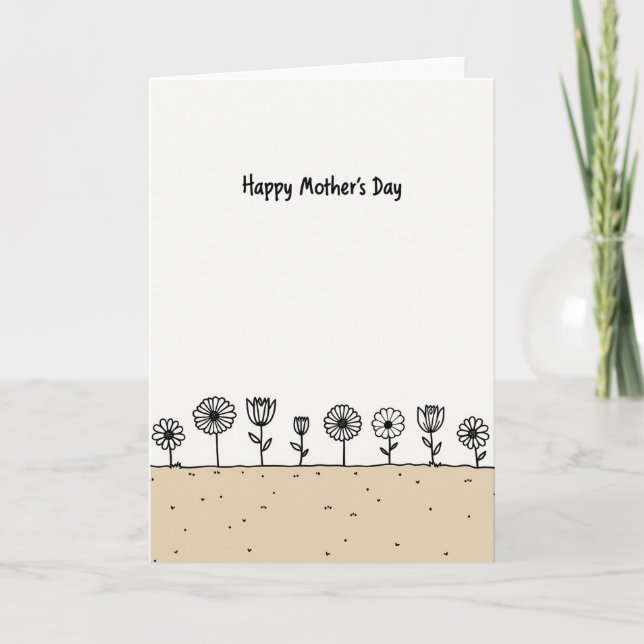 Mothers Day Wife Floral Art Card (Front)