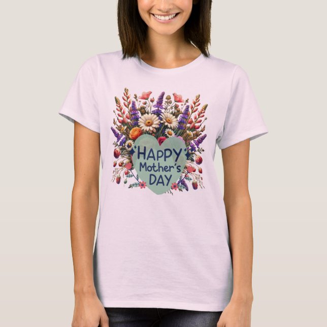 "Mother's Day Wildflower T-Shirt Elegance" (Front)