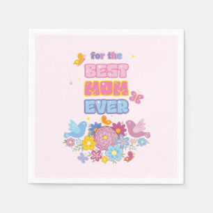 Mother's Day wildflowers butterfly cute Watercolor Napkins
