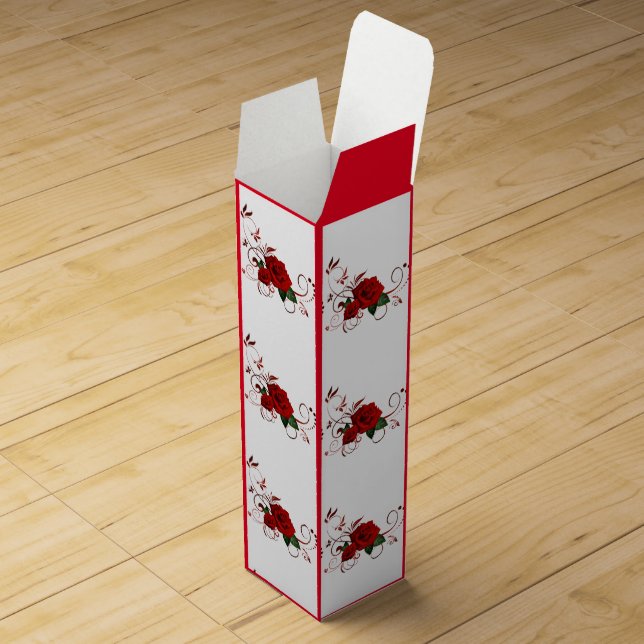 Mother's Day Wine Box, Red Rose Box (Opened)