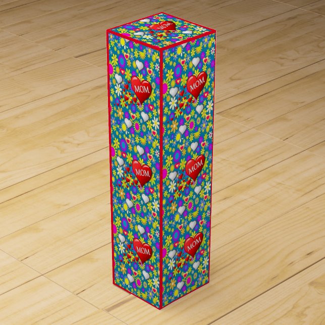 Mother's Day Wine Box, Wine Gift Box (Front)