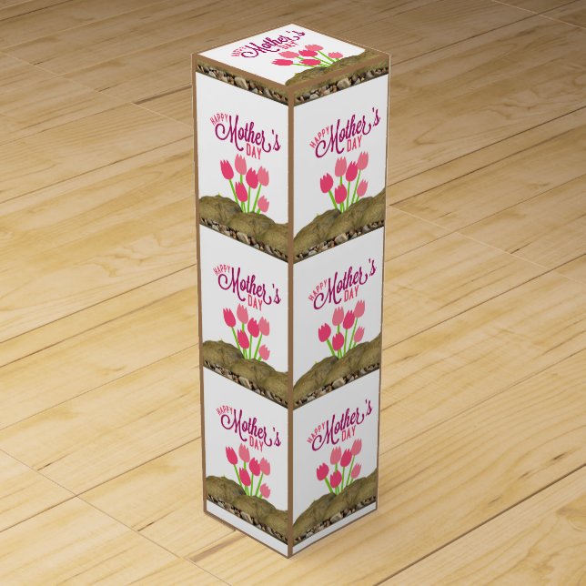 Mother's Day Wine Box, Wine Gift Box (Front)