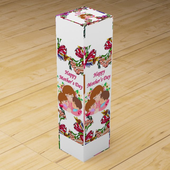Mother's Day Wine Box, Wine Gift Box (Front)