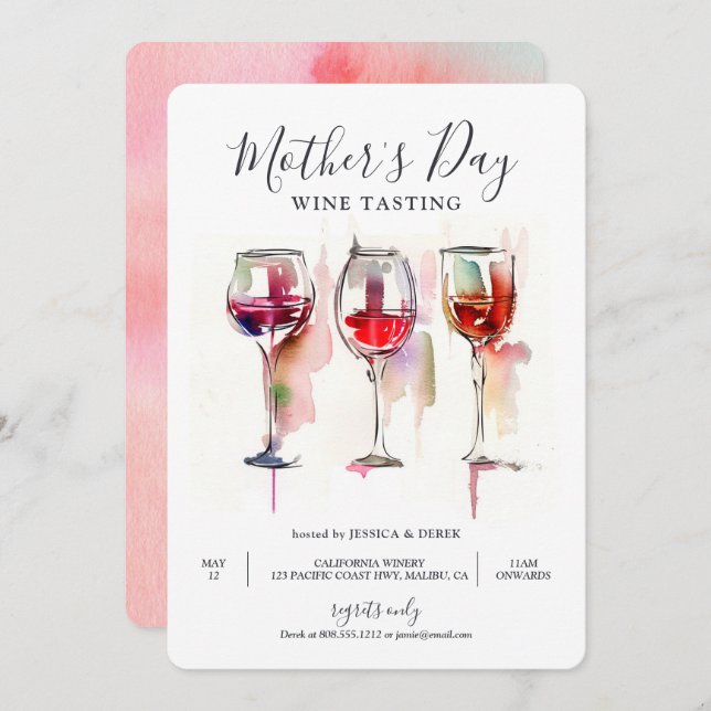 Mother's Day Wine Tasting Invitation (Front/Back)