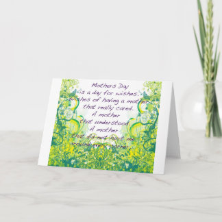 Mother's day wishes green yellow card