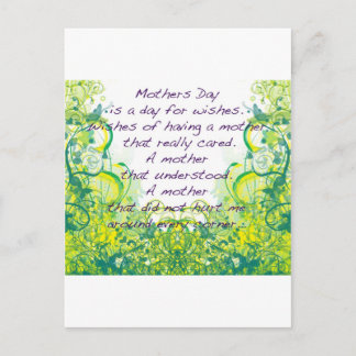 Mother's day wishes green yellow postcard