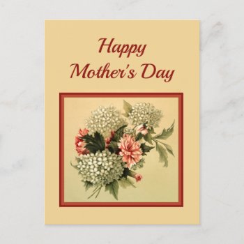 Mother's Day With Vintage Floral Bouquet Holiday Postcard by randysgrandma at Zazzle