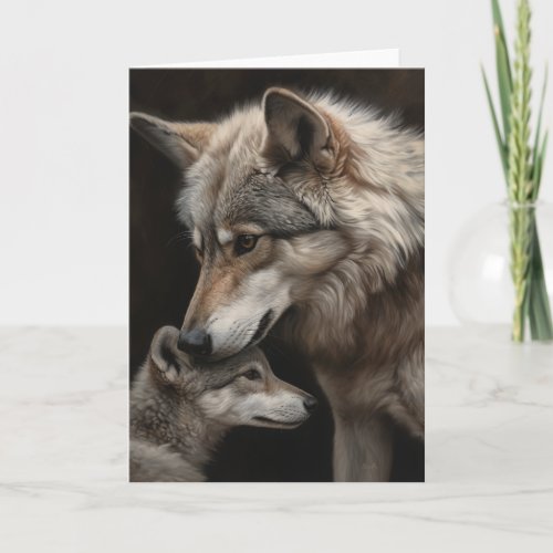 Mothers Day Wolf and Pup  Card