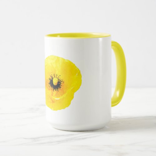 Mothers Day Yellow Poppy Floral Daughter Mom Gift Mug