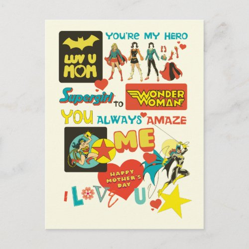 Mothers Day  Youre My Hero Invitation Postcard