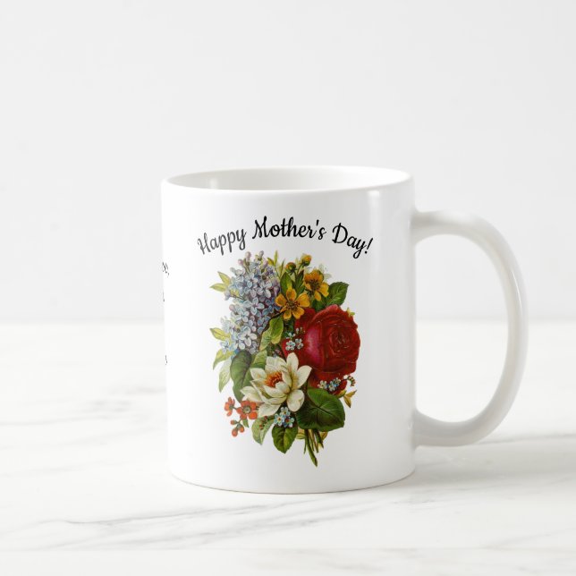 Mother's DayBeautiful Summer Bouquet with Red Rose Coffee Mug (Right)