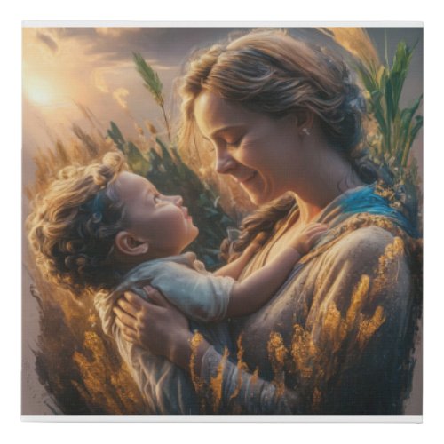 Mothers Embrace A Timeless Connection Faux Canvas Print