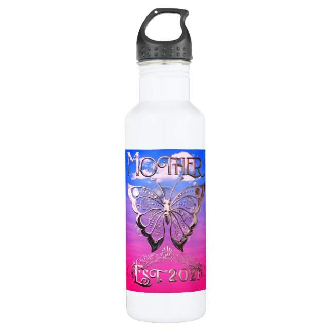 Mothers Est 2020  Stainless Steel Water Bottle (Front)