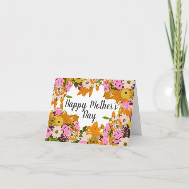 Mother's Flower Garden Colorful Flower Painting Card (Front)