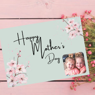 MOTHERs for mom cherry blossom minimalist image Card