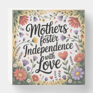 Mothers Foster Independence With Love Wooden Box Sign
