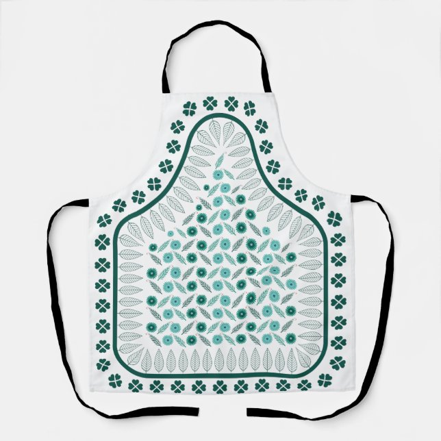 Mother's Gift Floral Patter with Border Apron (Front)