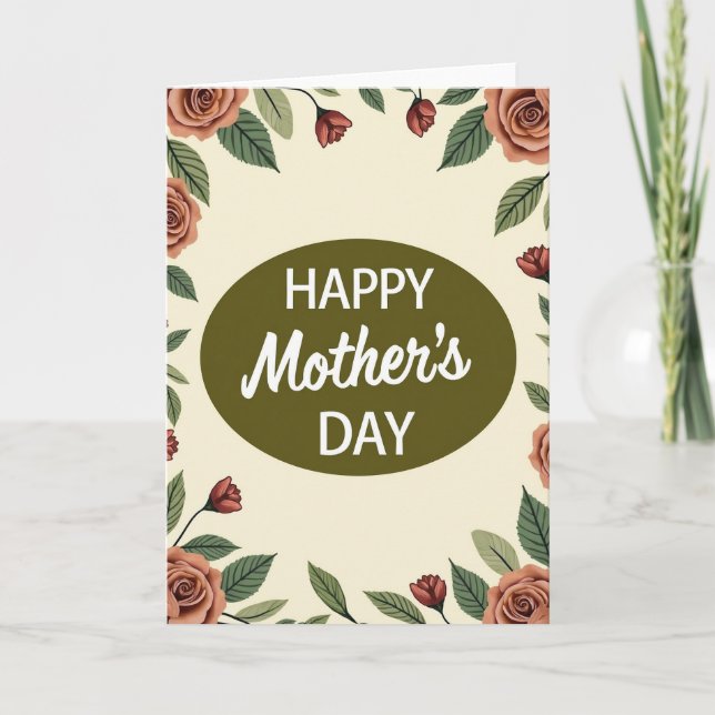 Mothers Happy Day Floral Art Card (Front)