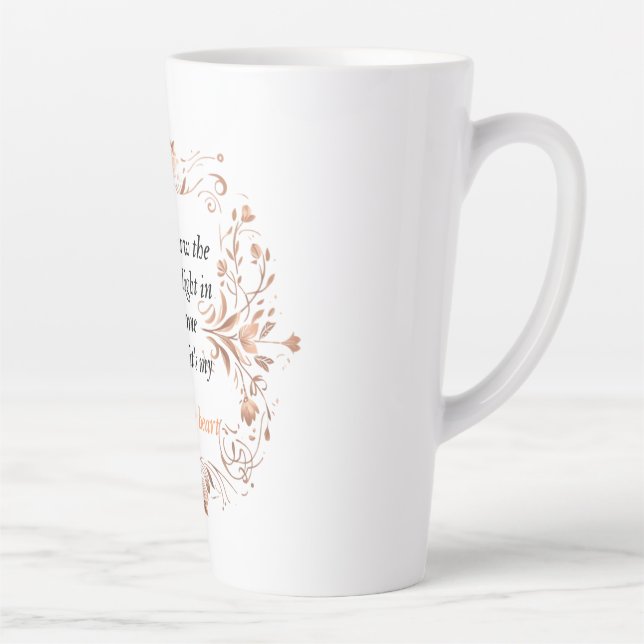 Mother's heart illuminating  latte mug (Right)