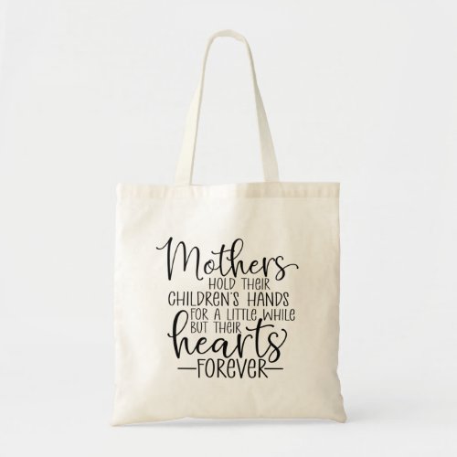 Mothers hold their childrens hand for a little wh tote bag