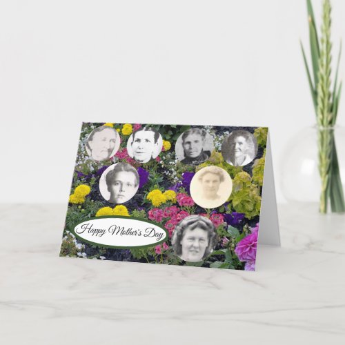 Mothers in Family Floral Mothers Day Holiday Card