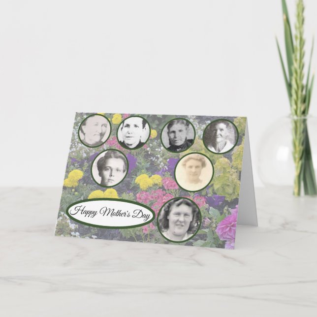 Mothers in Family Mixed Floral Mothers Day Holiday Card (Front)