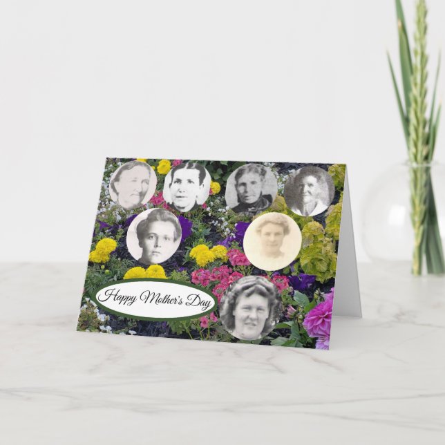 Mothers in Family Mixed Floral Mothers Day Holiday Card (Front)