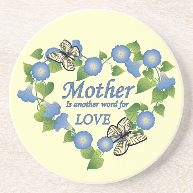 Mother's Love Heart Sandstone Coaster (Front)