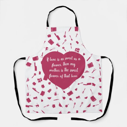 Mothers love kitchen apron