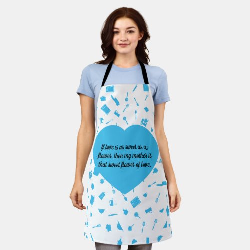Mothers love kitchen I Love You Mom Apron