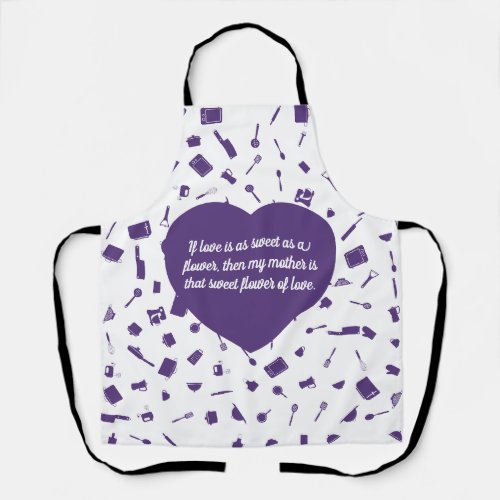 Mothers love kitchen I Love You Mom Apron