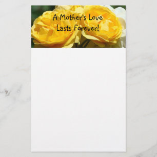 Mother's Love Lasts Forever! stationery Roses