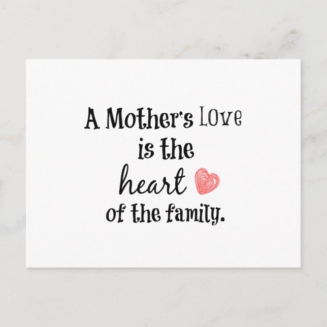 Mother's Love Quote Postcard (Front)