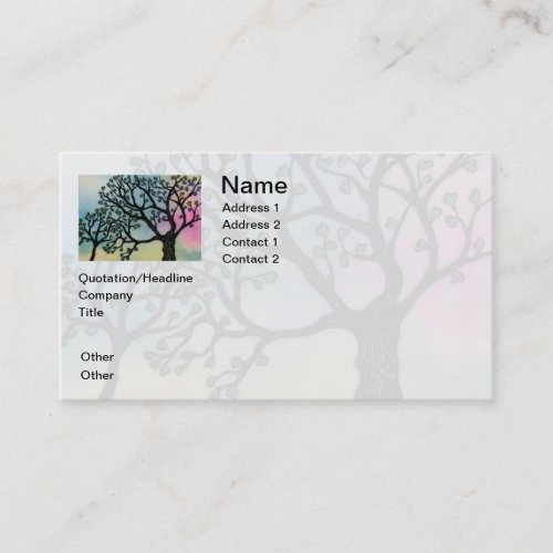 Mothers Love _ Trees on Vellum and Watercolor Business Card