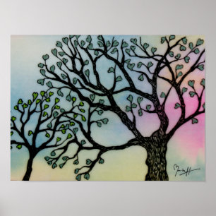 Mother's Love - Trees on Vellum and Watercolor Poster