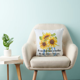 Mother's Love With Sunflower Shine Throw Pillow