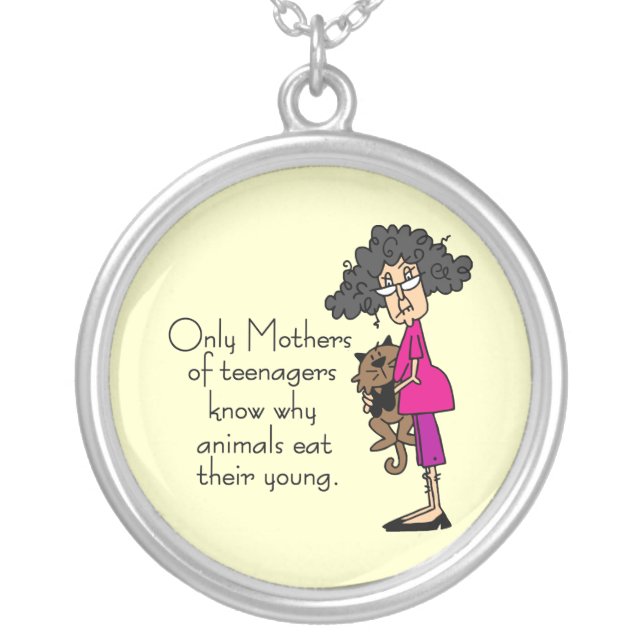 Mothers of Teenagers Silver Plated Necklace (Front)