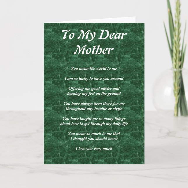 Mother's Poem Card (Front)