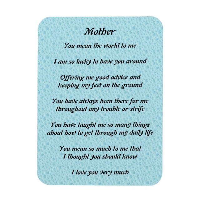 Mothers Poem Magnet (Vertical)