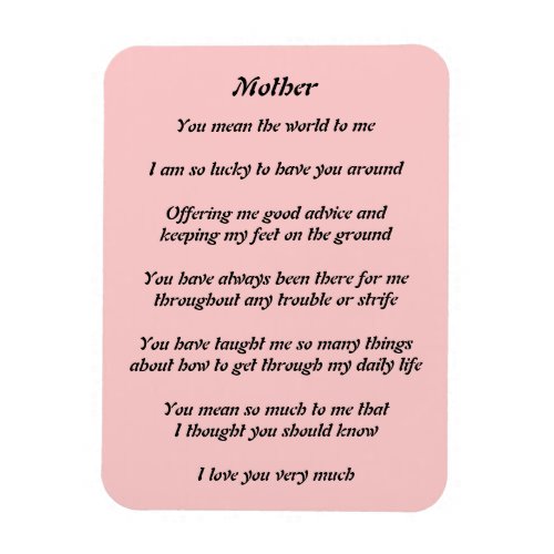 Mothers Poem Magnet