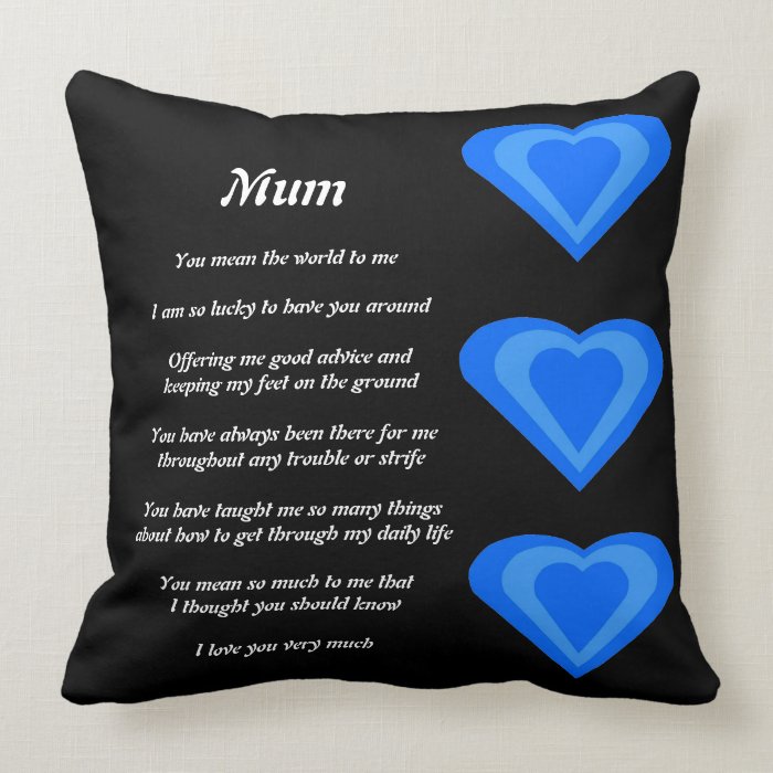 Mothers Poem pillow