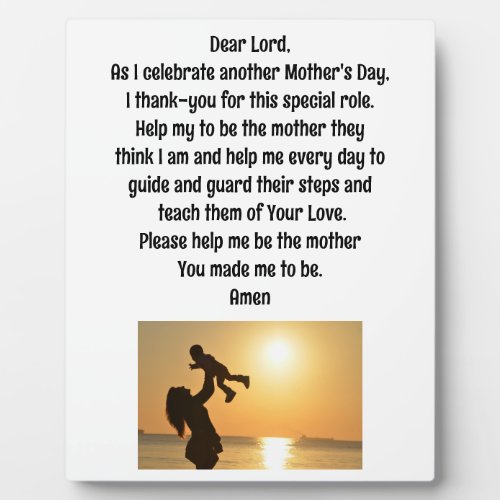Mothers Prayer Tabletop Plaque with Easel