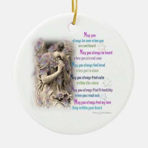 Mothers Prayer To Child with Autism Ceramic Ornament