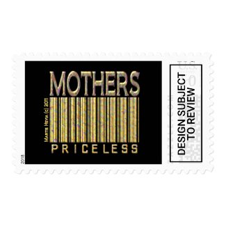 Mothers: Priceless - Barcode - Postage Stamp (Blac